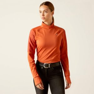 ARIAT WOMEN’S FACET LONG SLEEVE BASELAYER (BURNT BRICK)