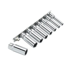 Clarke PRO384 8 Piece 1/4 Deep Multi Fit Socket Set