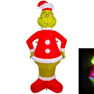 305051 150Cm Grinch Garden Inflatable With Led Lights