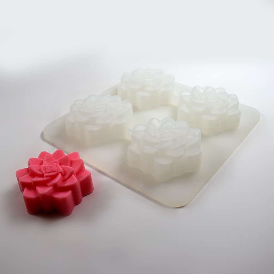 4 Cavity Flower Mould, Silicone