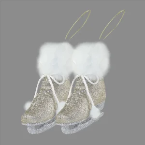 58197 Pair of Skates Baubles 12cm Champagne