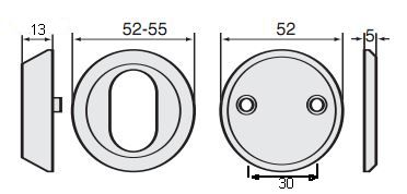 ASSA Out Cylinder Ring & In Blind Rose13mm Satin Chrome (EACH) - Image 3