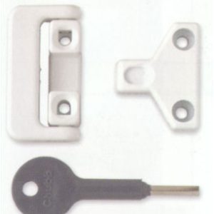 Window Metal Case Lock & Key White (PK 2)