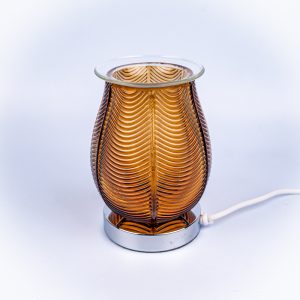 Wax Warmer Ribbed Glass Amber