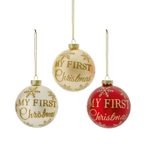 G176377 80mm My First Christmas Glass Bauble