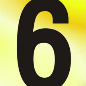 Numeral No 6/9 50mm Black On Gold (EACH)