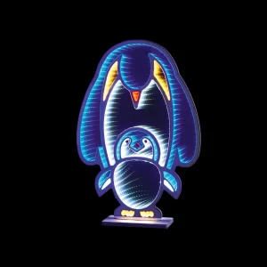 LV254017 60cm Standing Penguin Mother and Baby Infinity Mirror