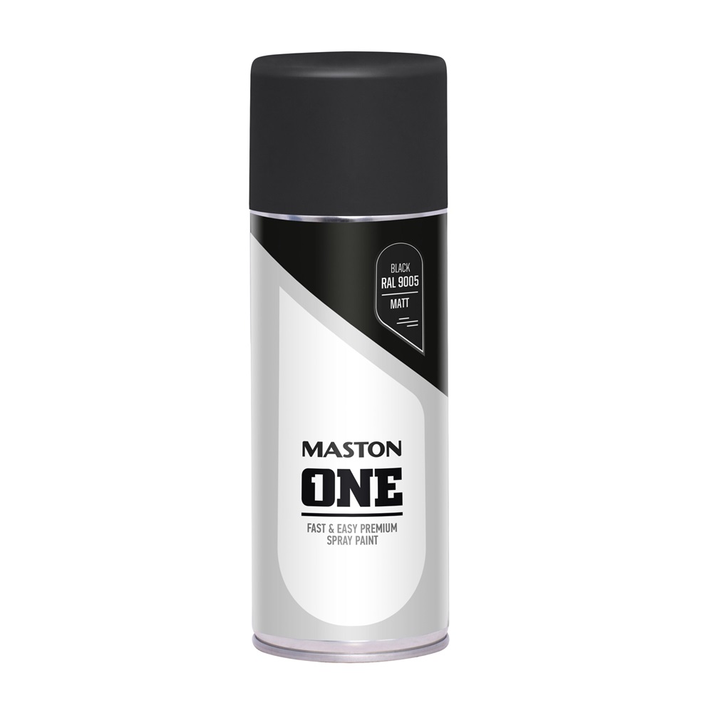 Maston Spray Paint ONE – Matt Black RAL9005 400ml - Image 2