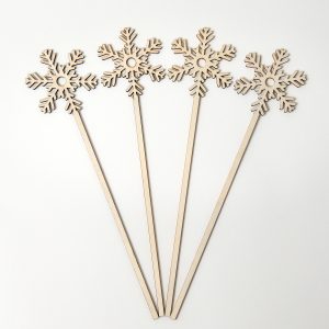 Christmas Snowflake Wooden Reeds – Pack of 10