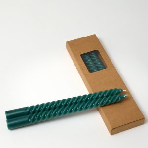 Green Twisted Candles – Pack of 4