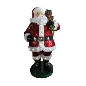 X80102 Santa with LED Gift Bag 89x76x160cm Polyresin
