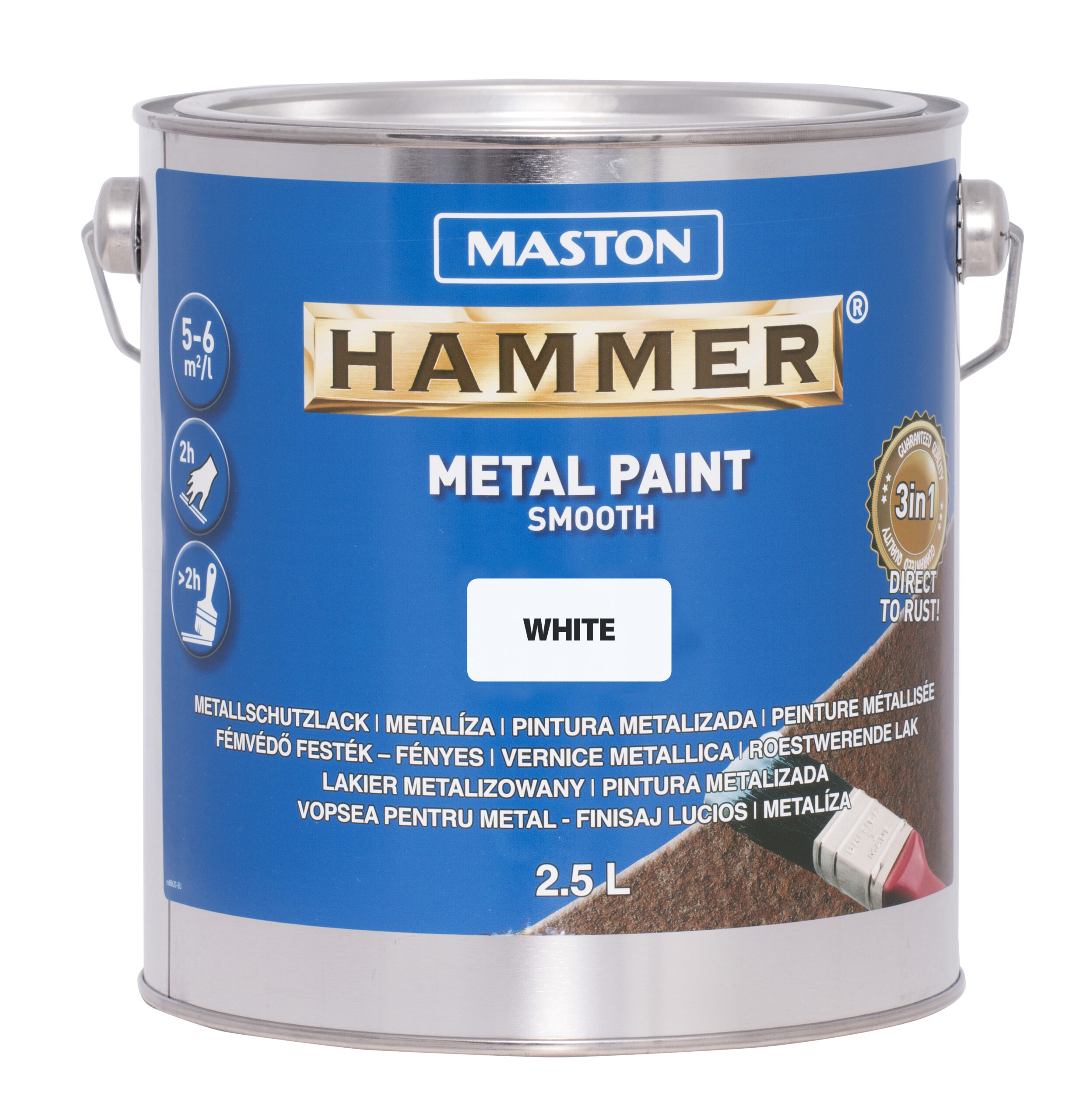 Maston Paint Hammer Smooth White 2.5L