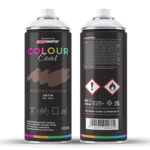Pro-Matic Colour Coat Nutmeg Pale Brown Satin RAL 8025 Aerosol Spray Paint 400ml