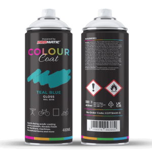 Pro-Matic Colour Coat Teal Turquoise Blue Gloss RAL 5018 Aerosol Spray Paint 400ml